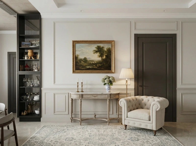 Дизайн интерьера в стиле Классика — Гостиная от нейросети RoomGPT