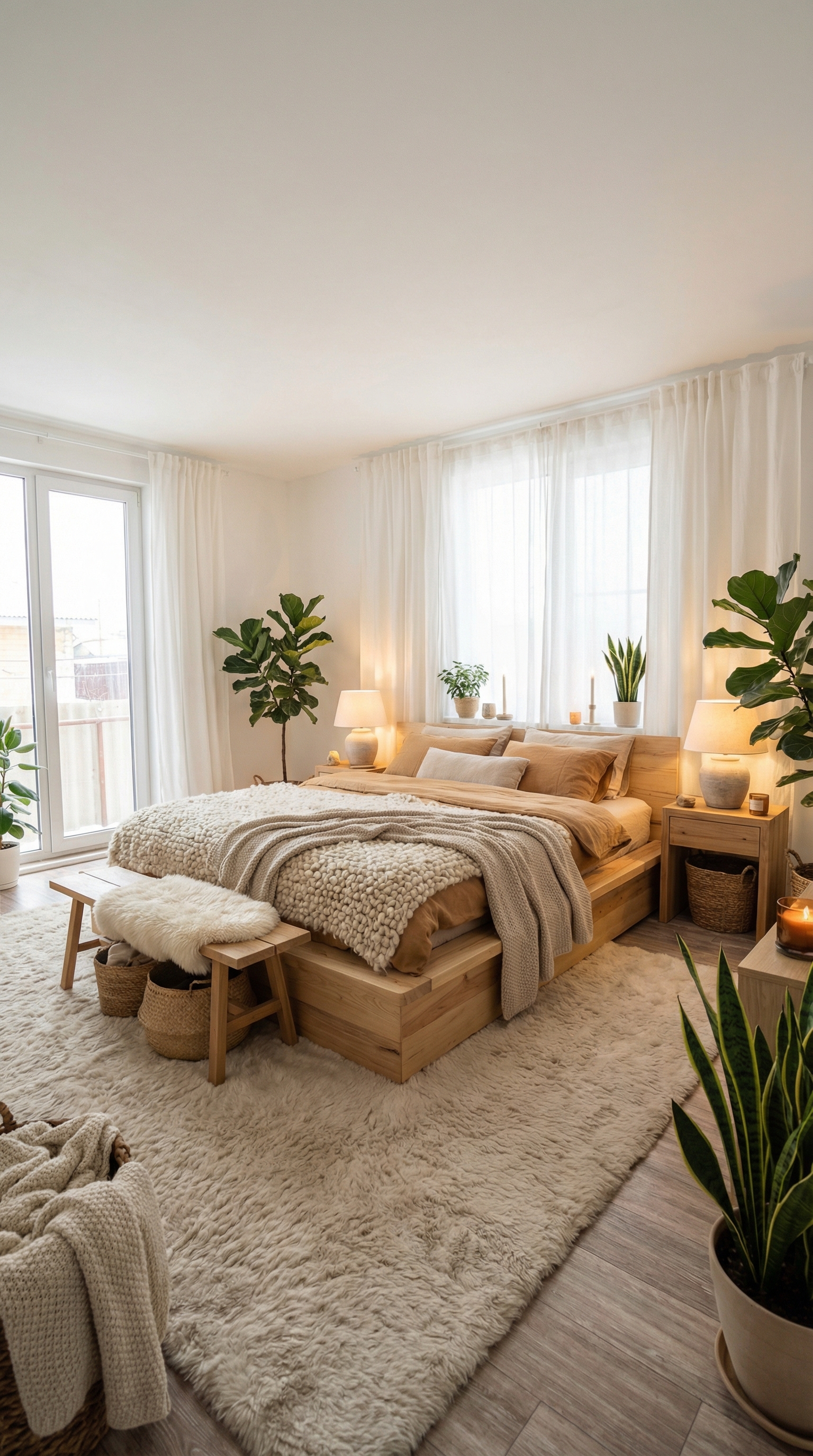 Дизайн спальни в стиле Хюгге — фото интерьера от нейросети RoomGPT