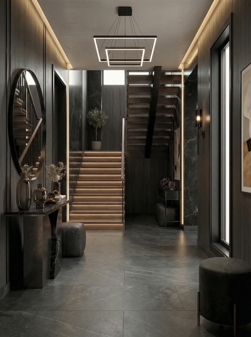 Дизайн интерьера в стиле Контемпорари — Прихожая от нейросети RoomGPT