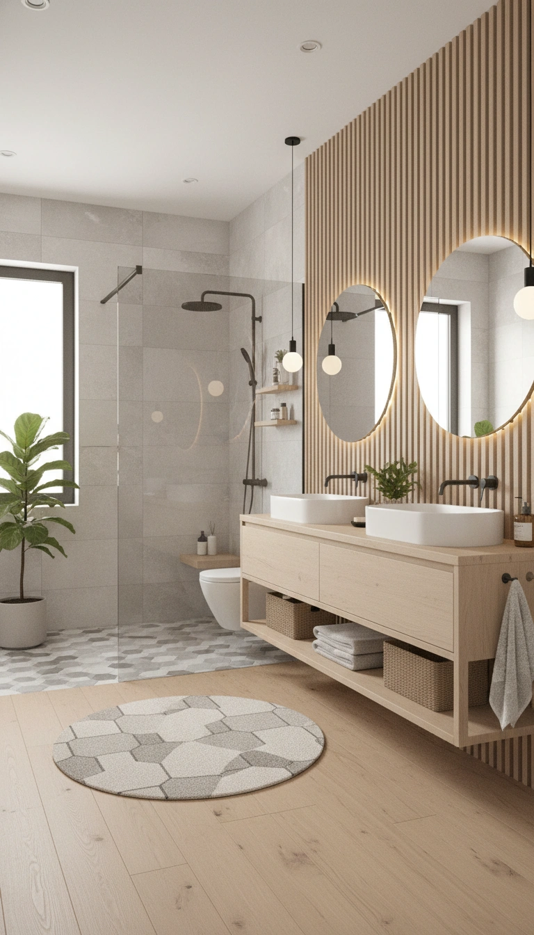 Дизайн интерьера в стиле Хюгге — Ванная от нейросети RoomGPT