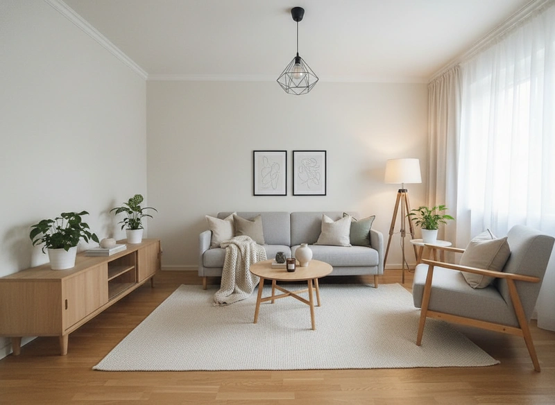 Дизайн интерьера в стиле Хюгге — Гостиная от нейросети RoomGPT