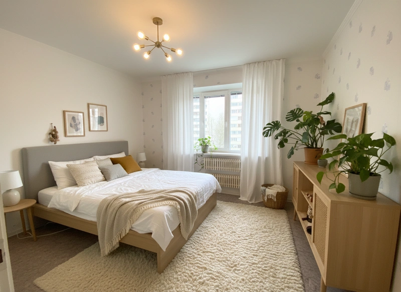 Дизайн интерьера в стиле Хюгге — Спальня от нейросети RoomGPT