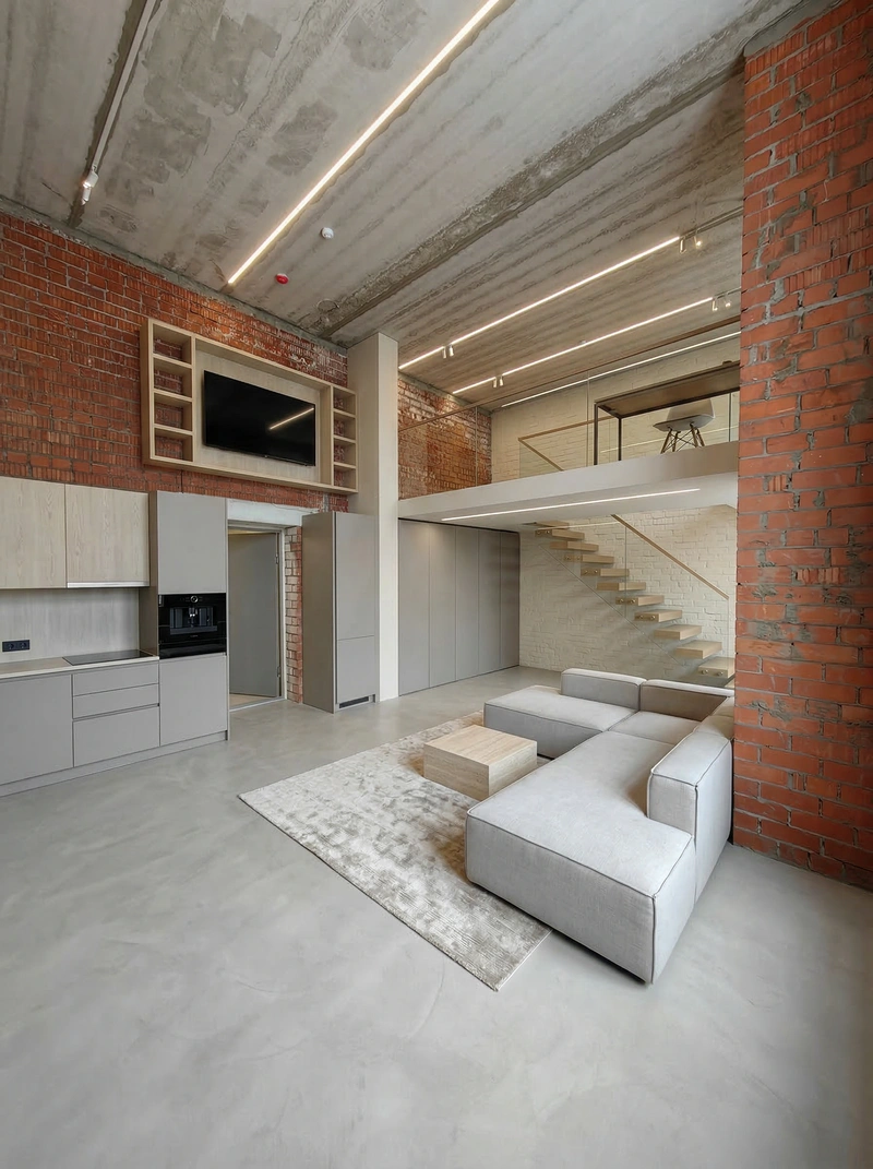 Дизайн интерьера в стиле Минимализм — Гостиная от нейросети RoomGPT