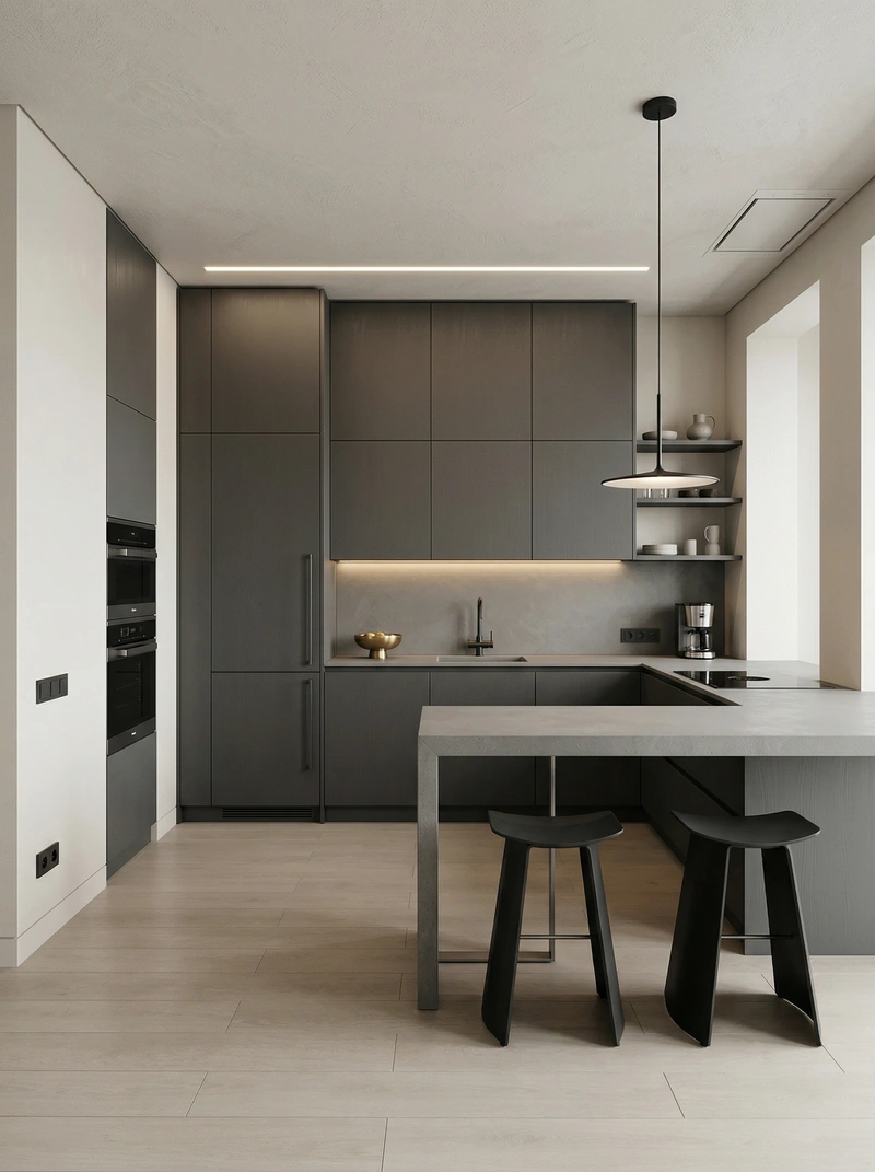 Дизайн кухни в стиле Минимализм — фото интерьера от нейросети RoomGPT