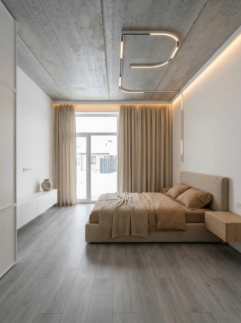 Дизайн спальни в стиле Japandi — фото интерьера от нейросети RoomGPT