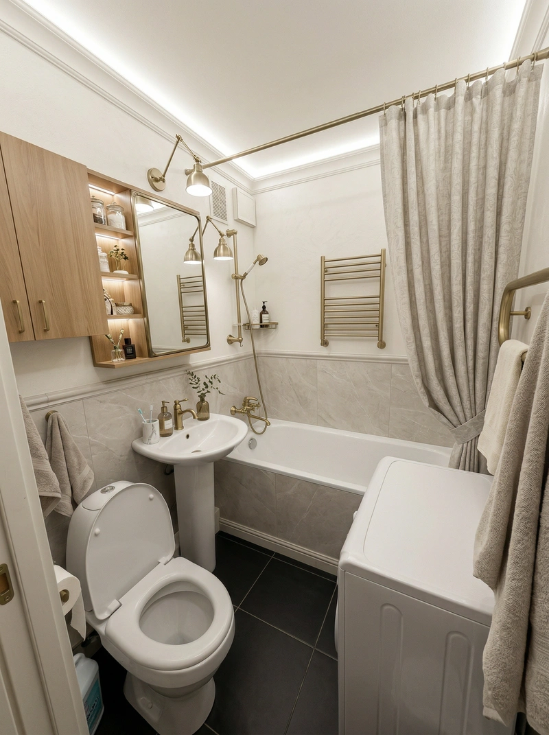 Дизайн интерьера в стиле Классика — Ванная от нейросети RoomGPT