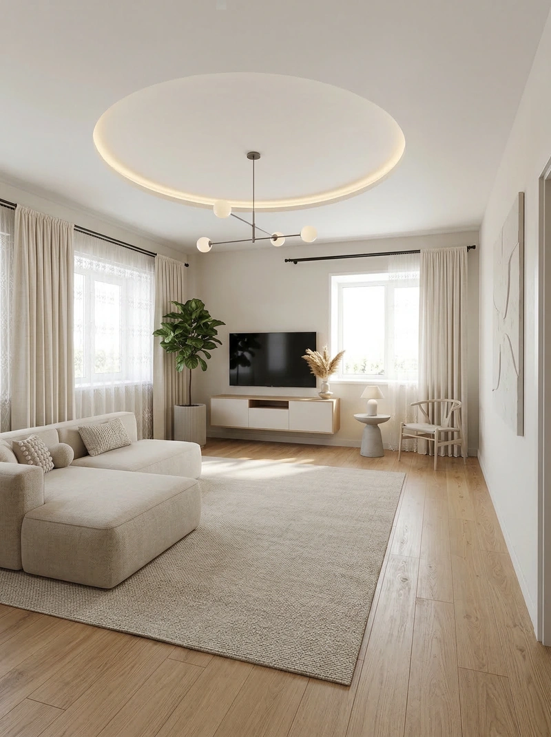 Дизайн интерьера в стиле Минимализм — Гостиная от нейросети RoomGPT