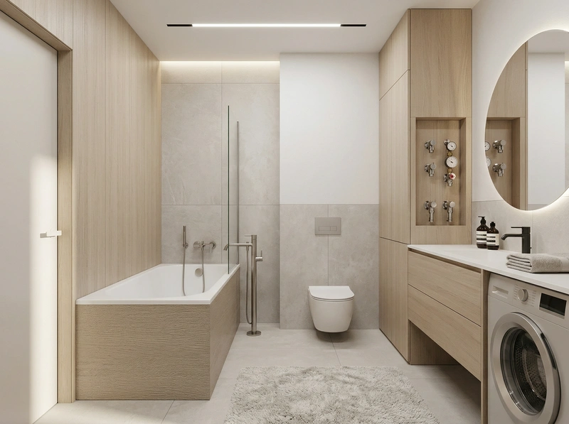 Дизайн интерьера в стиле Сканди — Ванная от нейросети RoomGPT