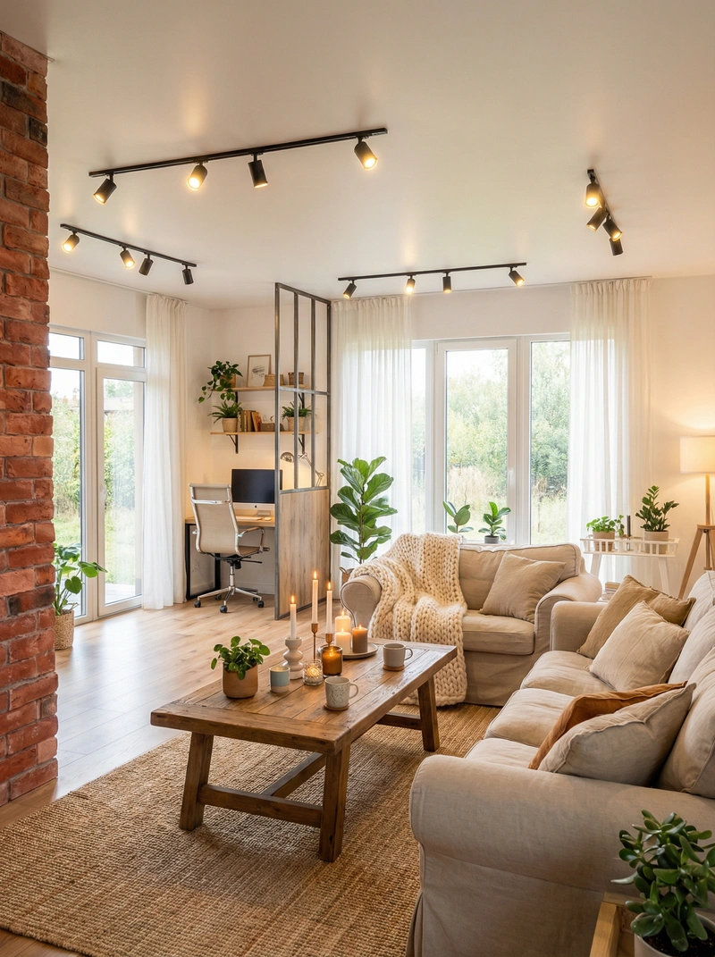 Дизайн интерьера в стиле Хюгге — Гостиная от нейросети RoomGPT