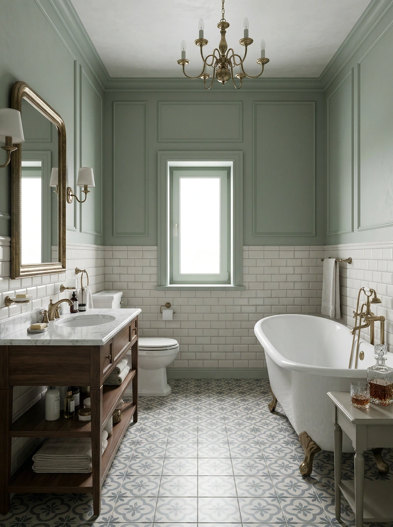 Дизайн интерьера в стиле Классика — Ванная от нейросети RoomGPT