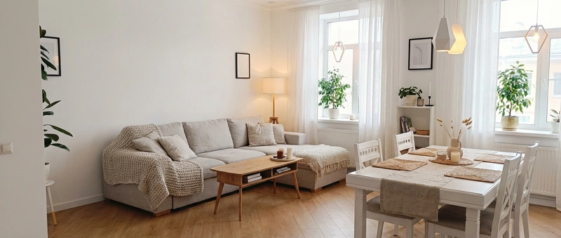 Дизайн интерьера в стиле Хюгге — Гостиная от нейросети RoomGPT