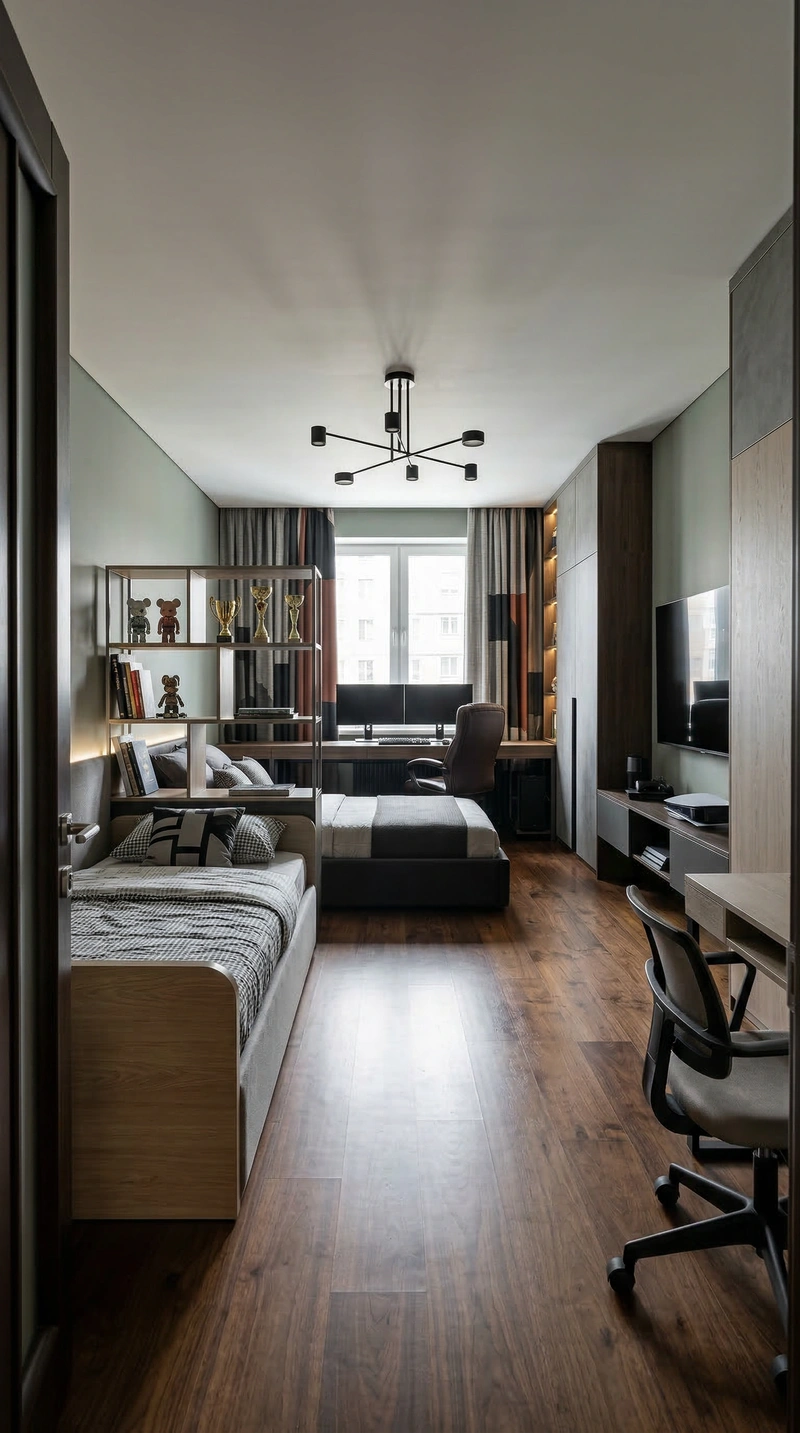 Дизайн детской в стиле Контемпорари — фото интерьера от нейросети RoomGPT