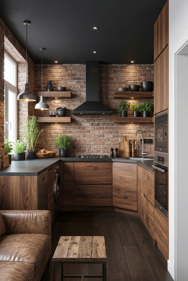 Дизайн кухни в стиле Лофт — фото интерьера от нейросети RoomGPT