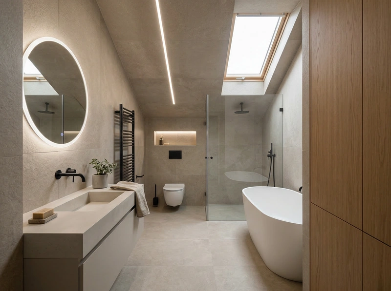 Дизайн интерьера в стиле Минимализм — Ванная от нейросети RoomGPT