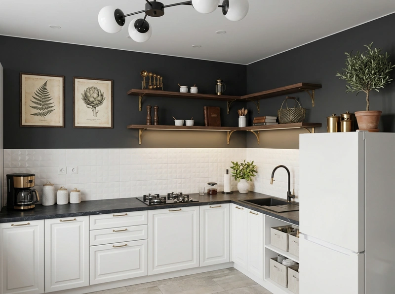 Дизайн кухни в стиле Классика — фото интерьера от нейросети RoomGPT