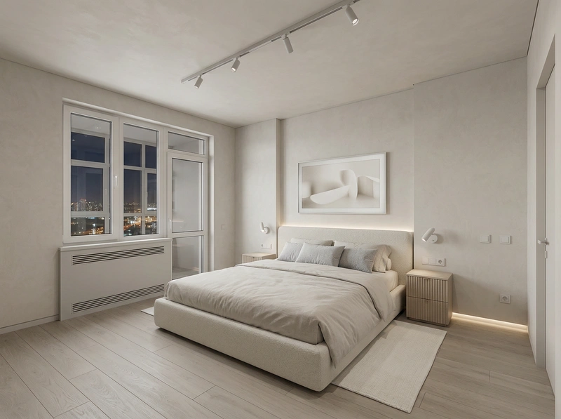 Дизайн интерьера в стиле Минимализм — Спальня от нейросети RoomGPT