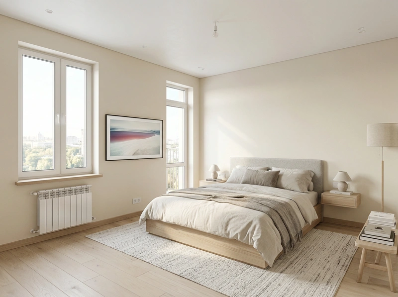 Дизайн интерьера в стиле Сканди — Спальня от нейросети RoomGPT