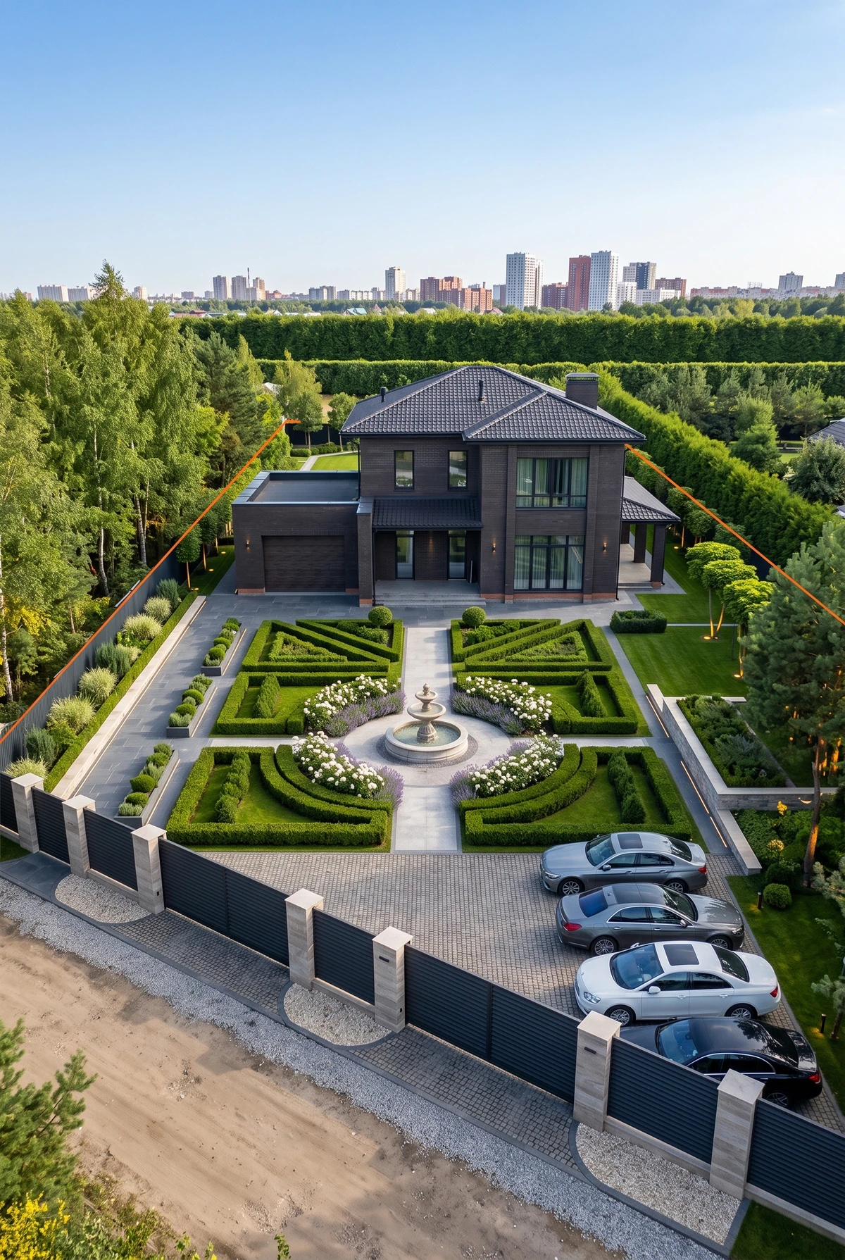 Дизайн участка в стиле Классика — фото участка от нейросети RoomGPT