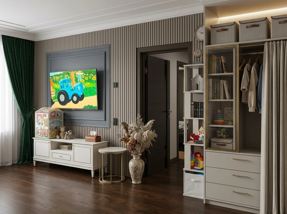 Дизайн гостиной в стиле Классика — фото интерьера от нейросети RoomGPT