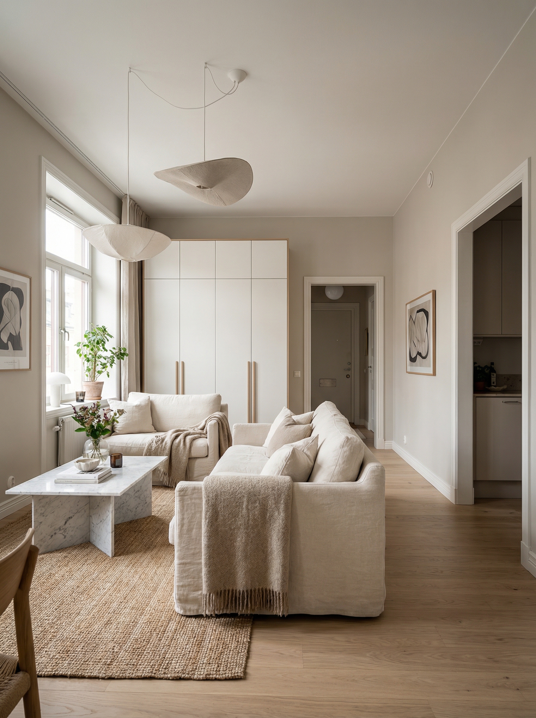 Дизайн гостиной в стиле Сканди — фото интерьера от нейросети RoomGPT