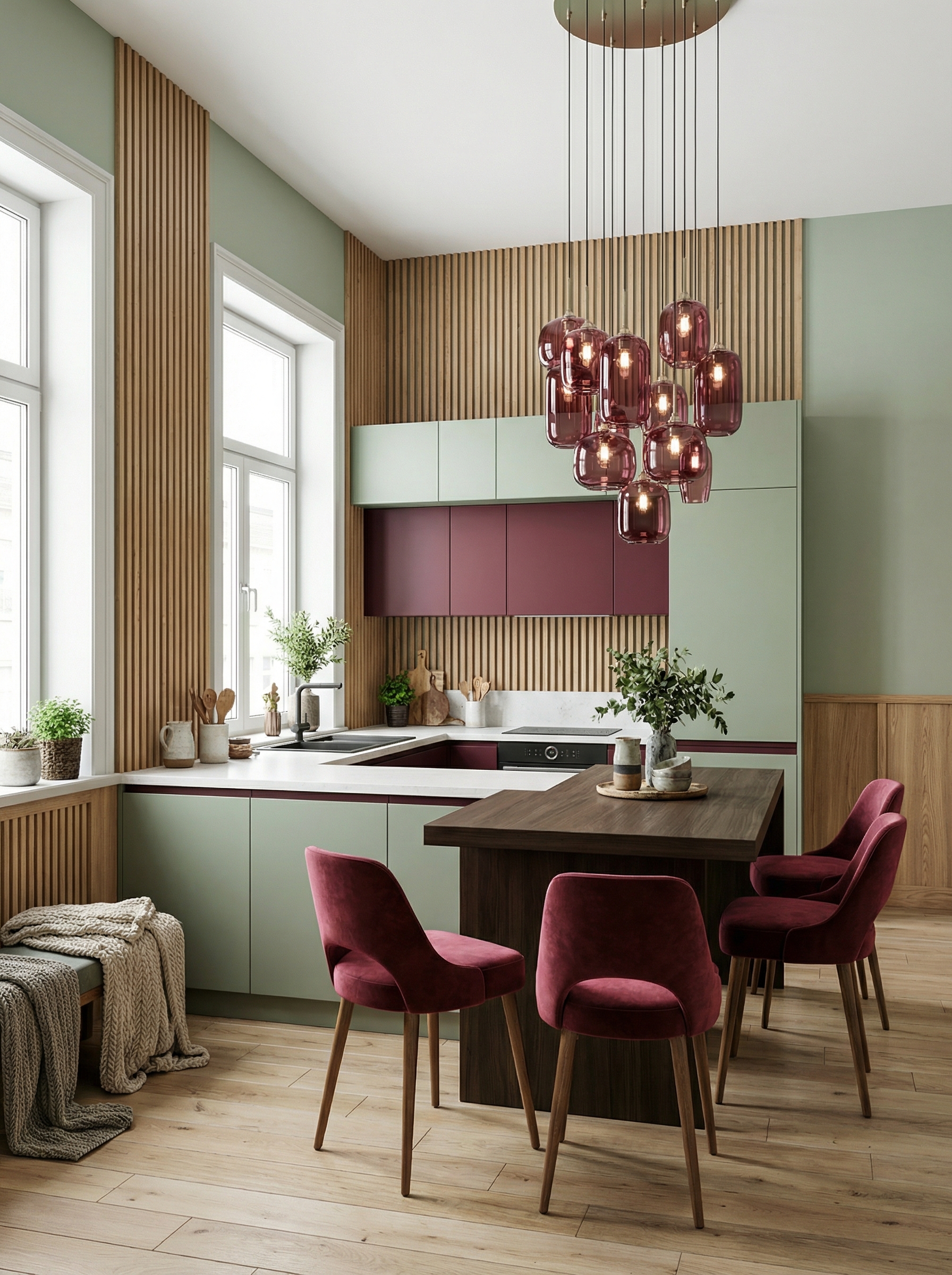 Дизайн кухни в стиле Хюгге — фото интерьера от нейросети RoomGPT