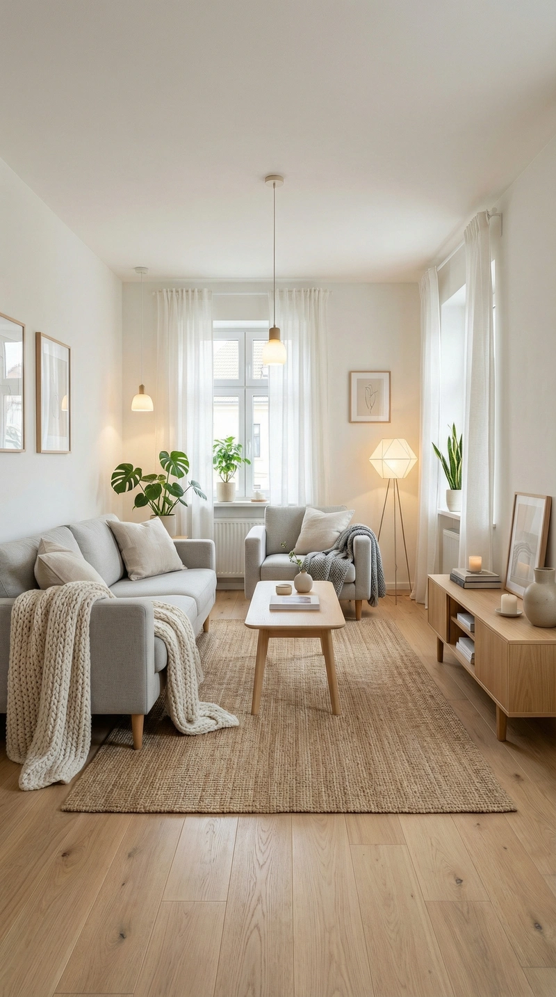 Дизайн интерьера в стиле Хюгге — Гостиная от нейросети RoomGPT