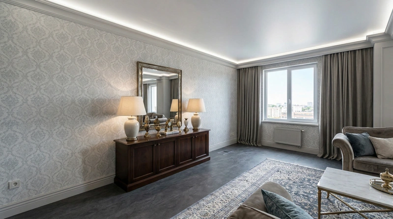 Дизайн гостиной в стиле Классика — фото интерьера от нейросети RoomGPT