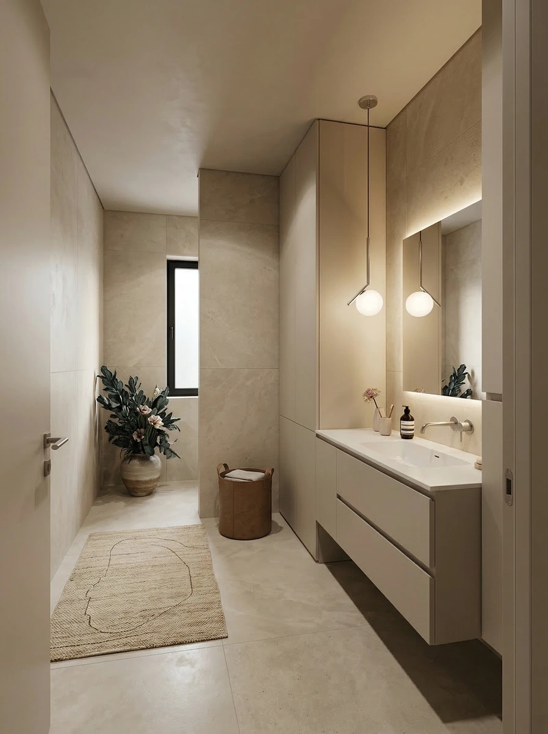 Дизайн интерьера в стиле Минимализм — Ванная от нейросети RoomGPT