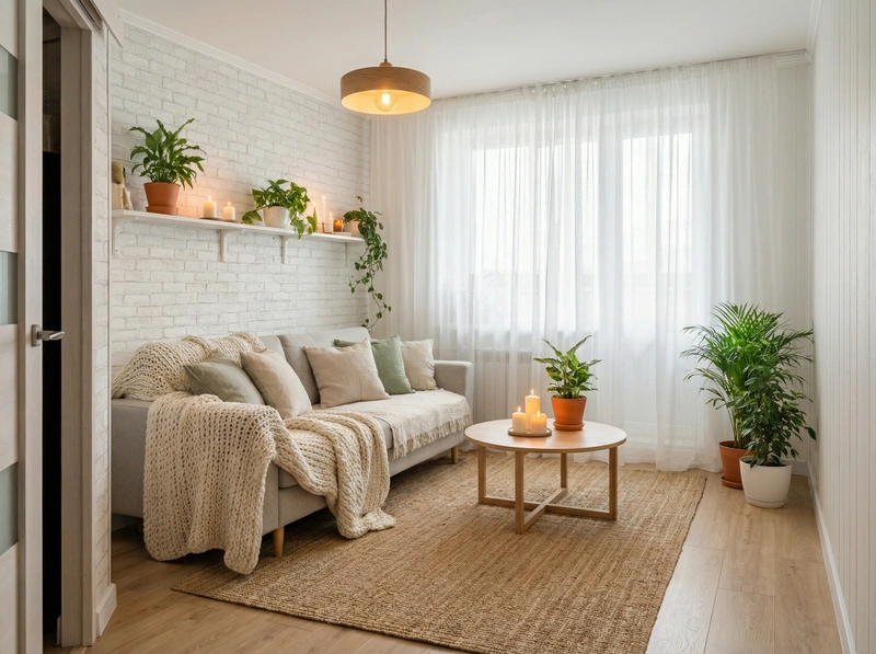 Дизайн интерьера в стиле Хюгге — Гостиная от нейросети RoomGPT