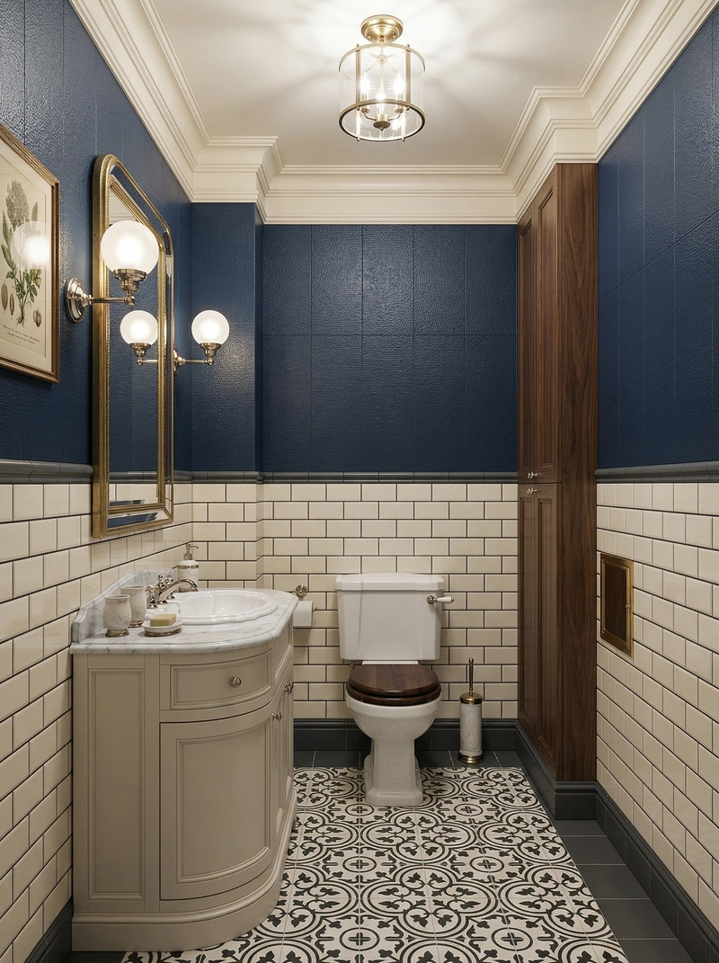 Дизайн ванной в стиле Классика — фото интерьера от нейросети RoomGPT