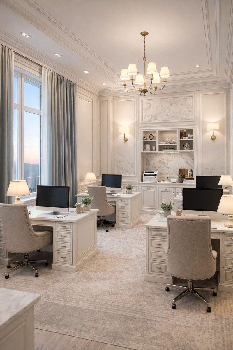 Дизайн интерьера в стиле Классика — Кабинет от нейросети RoomGPT