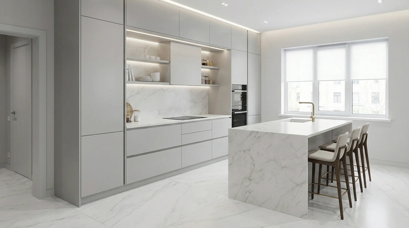 Дизайн кухни в стиле Минимализм — фото интерьера от нейросети RoomGPT