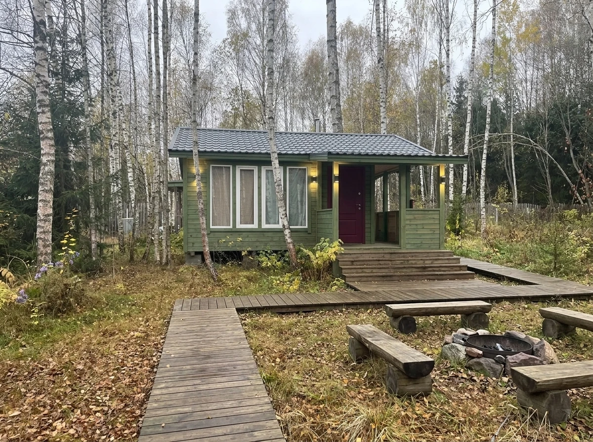 Дизайн фасада в стиле Сканди — Фасад от нейросети RoomGPT