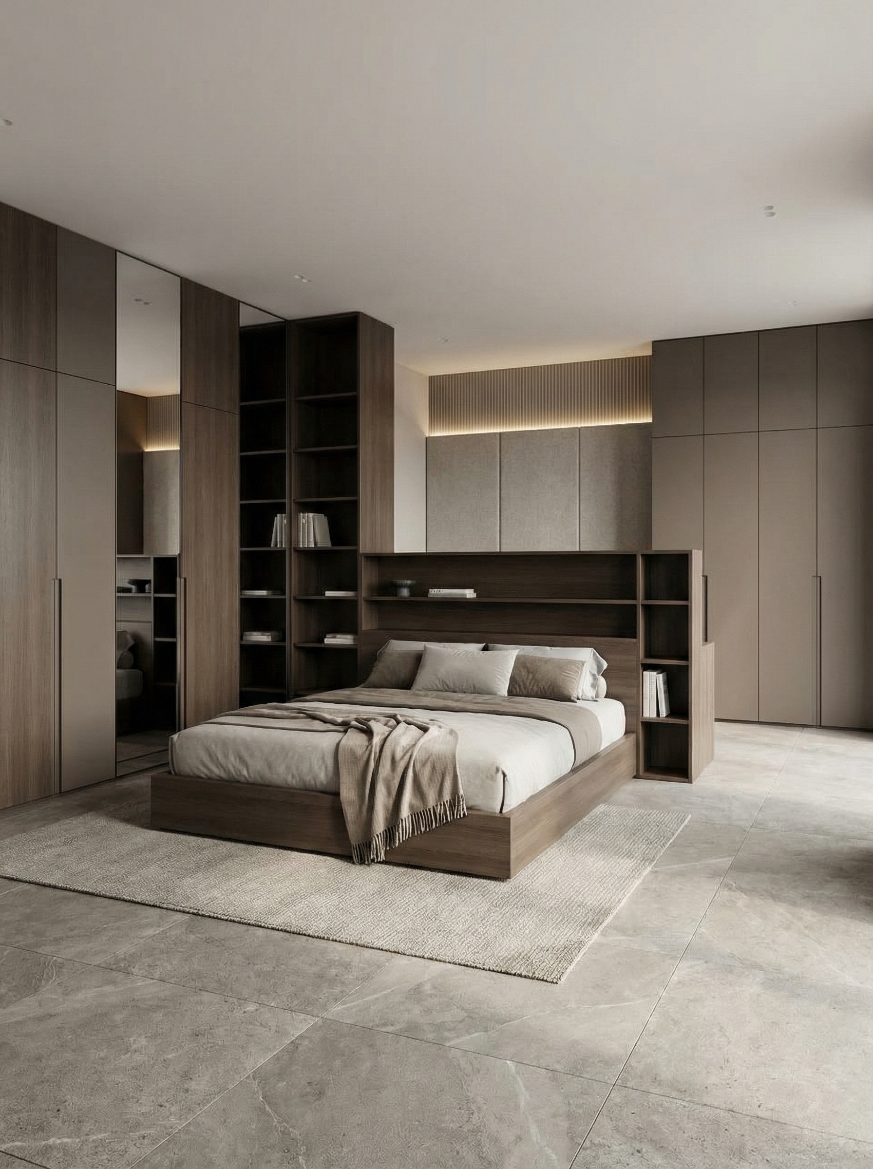 Дизайн спальни в стиле Минимализм — фото интерьера от нейросети RoomGPT