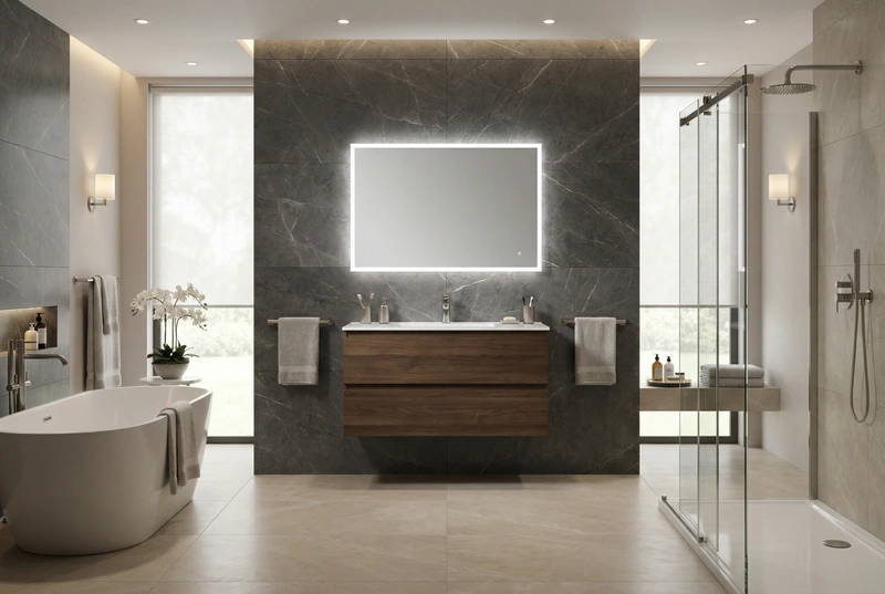 Дизайн интерьера в стиле Контемпорари — Ванная от нейросети RoomGPT