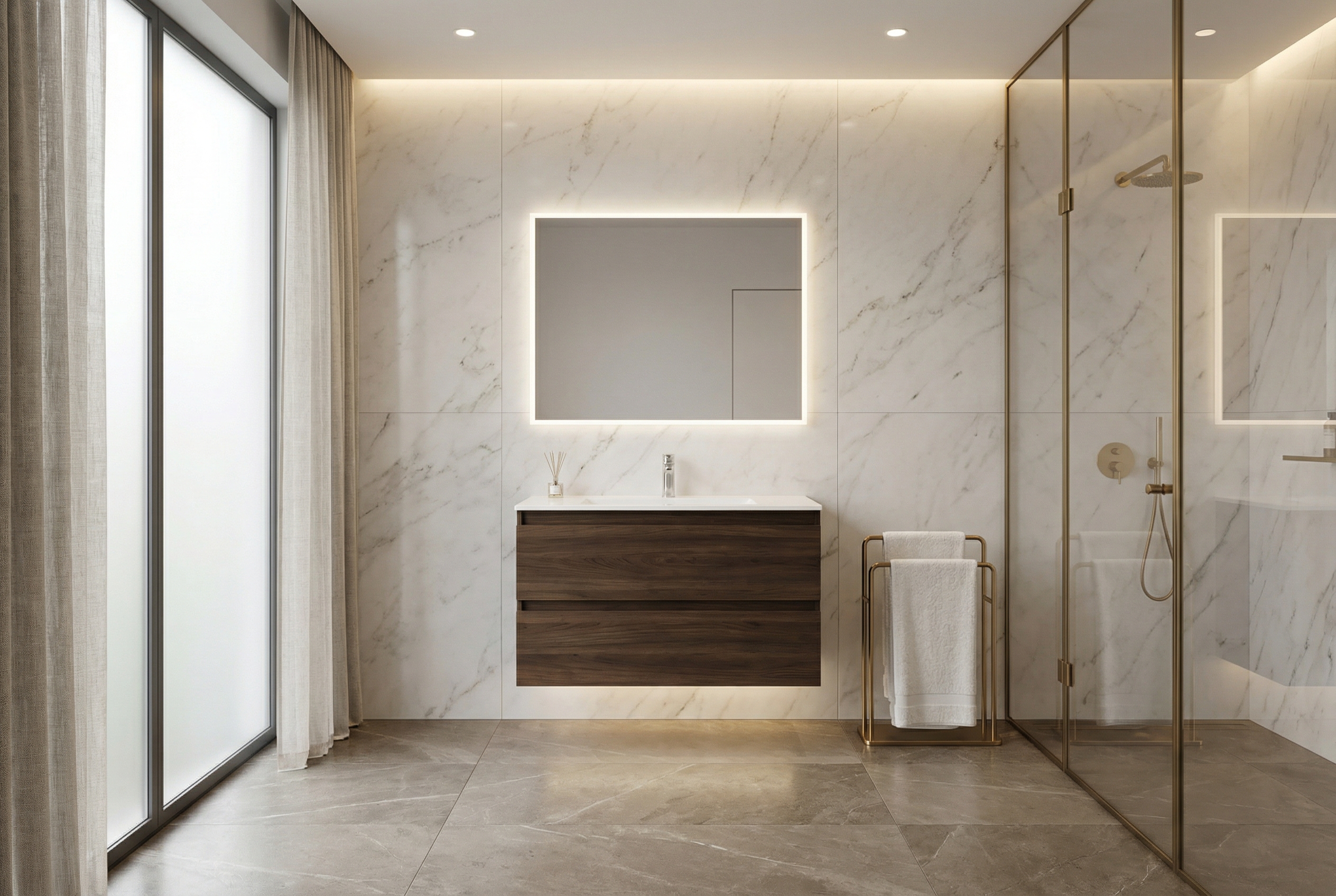 Дизайн ванной в стиле Минимализм — фото интерьера от нейросети RoomGPT