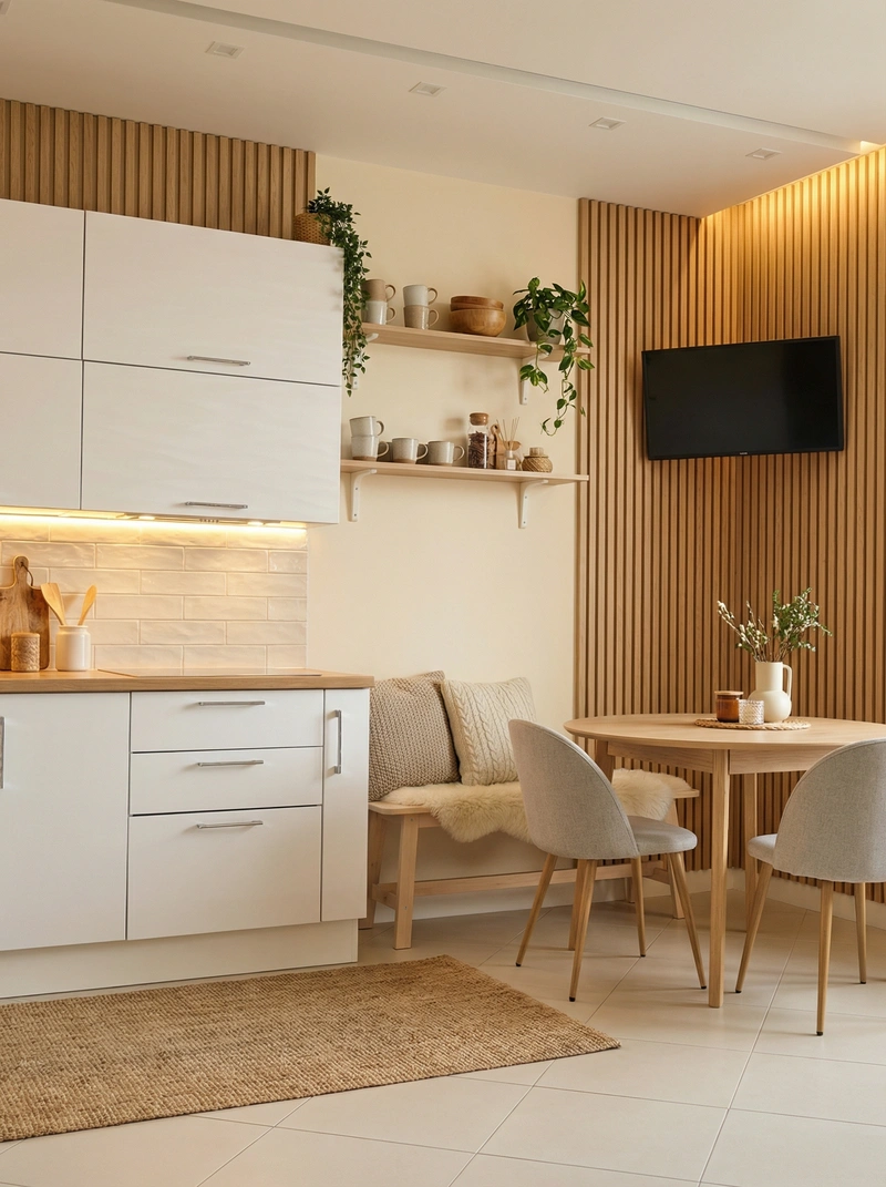 Дизайн интерьера в стиле Хюгге — Кухня от нейросети RoomGPT