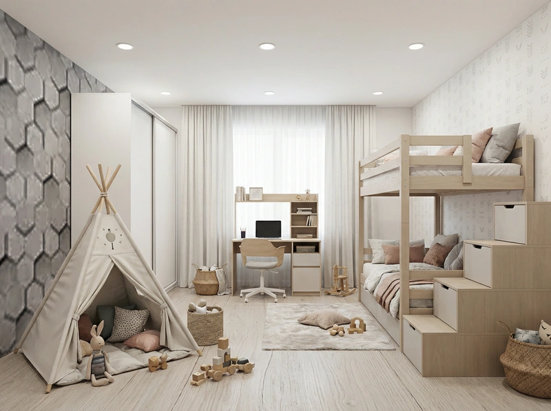 Дизайн интерьера в стиле Хюгге — Детская от нейросети RoomGPT