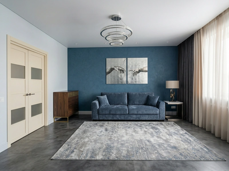 Дизайн гостиной в стиле Контемпорари — фото интерьера от нейросети RoomGPT