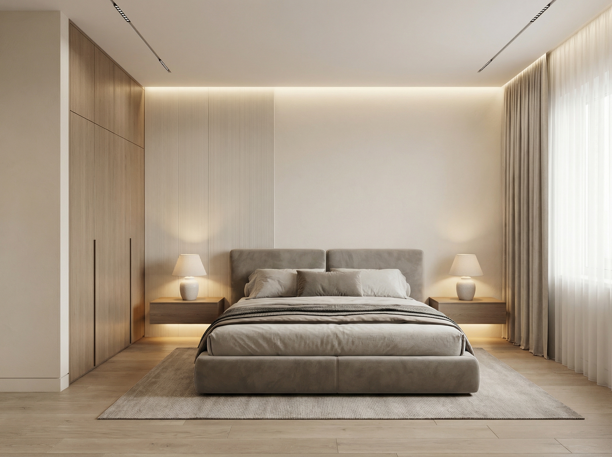 Дизайн спальни в стиле Минимализм — фото интерьера от нейросети RoomGPT