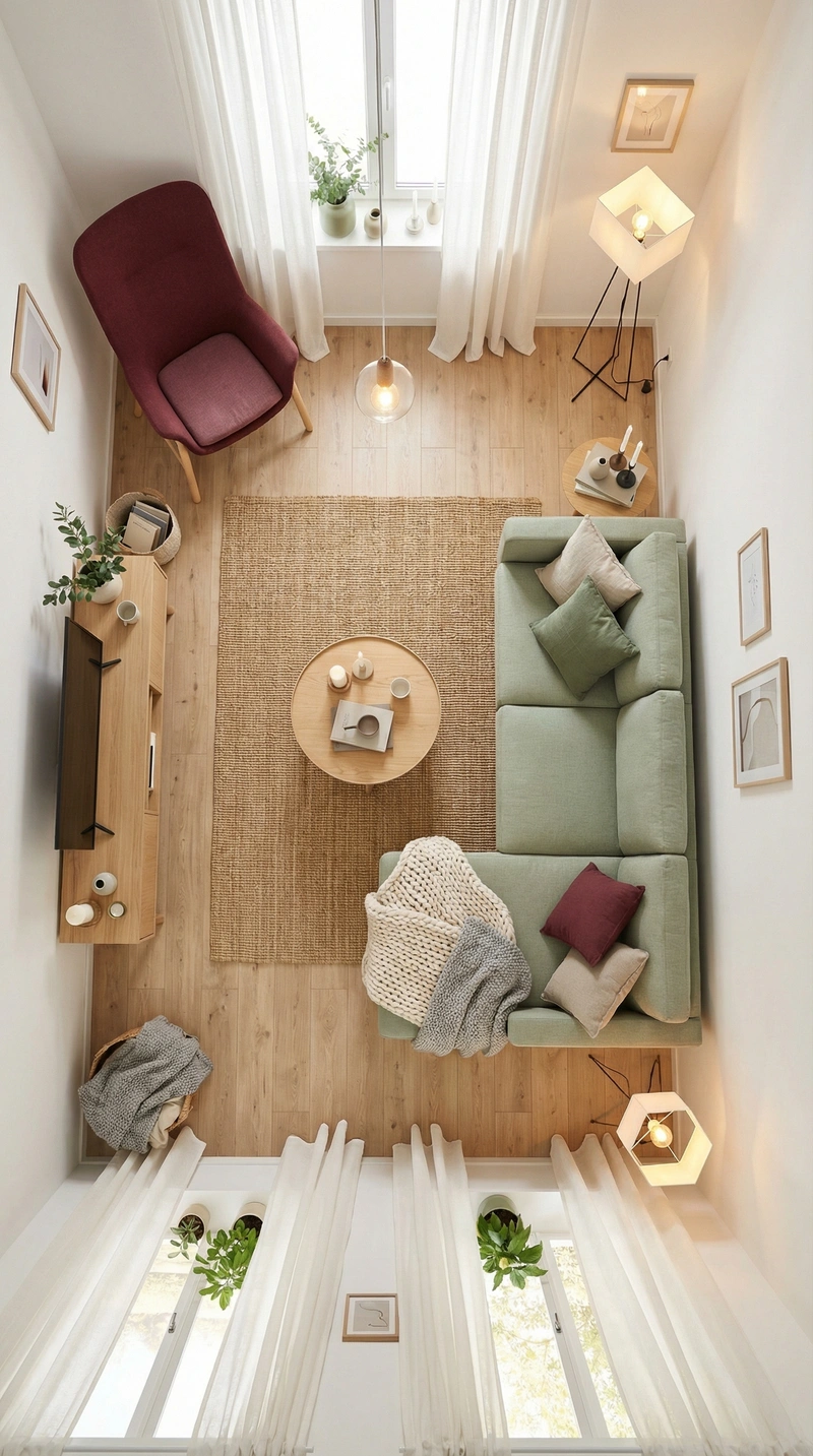 Дизайн интерьера в стиле Хюгге — Гостиная от нейросети RoomGPT