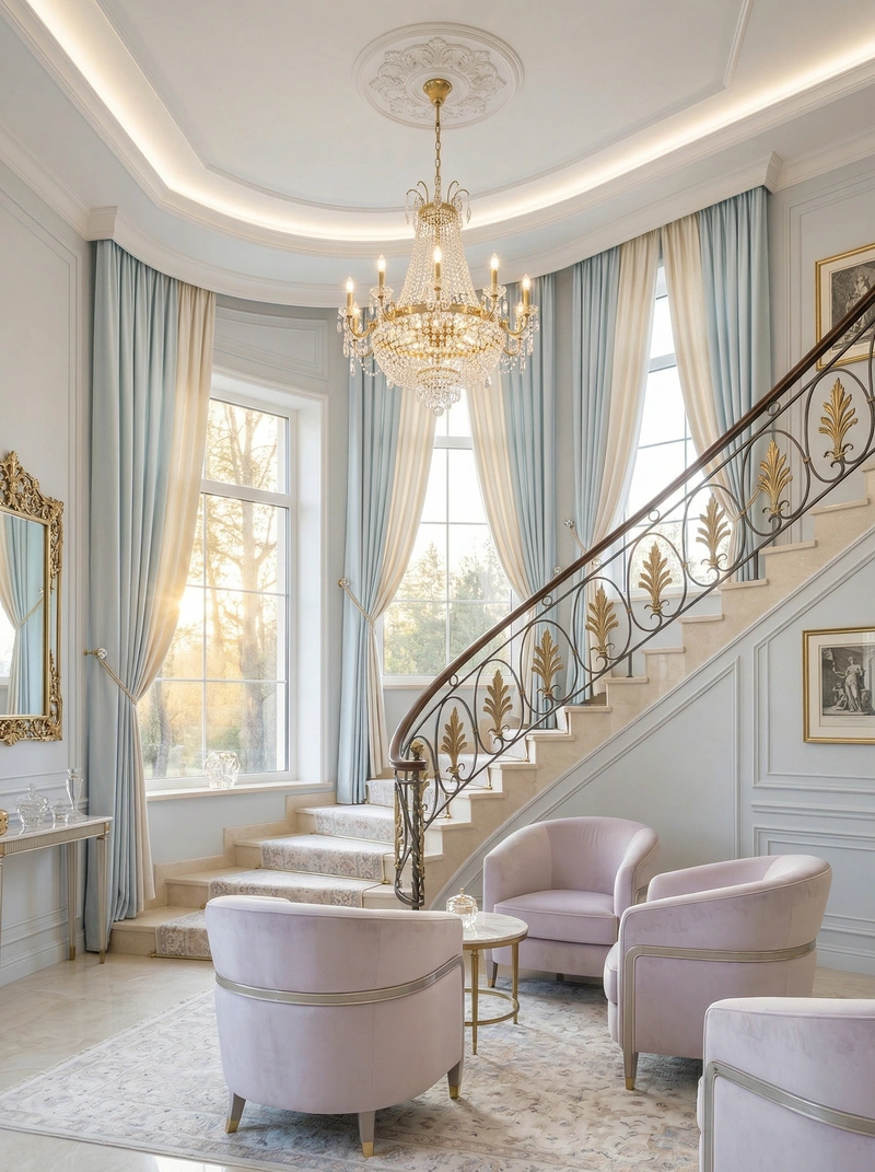 Дизайн гостиной в стиле Неоклассика — фото интерьера от нейросети RoomGPT