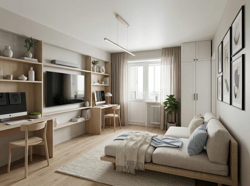 Дизайн гостиной в стиле Сканди — фото интерьера от нейросети RoomGPT