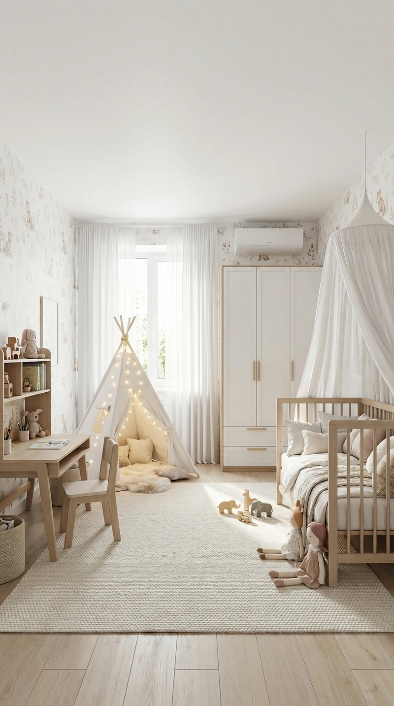 Дизайн интерьера в стиле Хюгге — Детская от нейросети RoomGPT