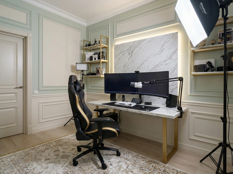 Дизайн интерьера в стиле Классика — Кабинет от нейросети RoomGPT