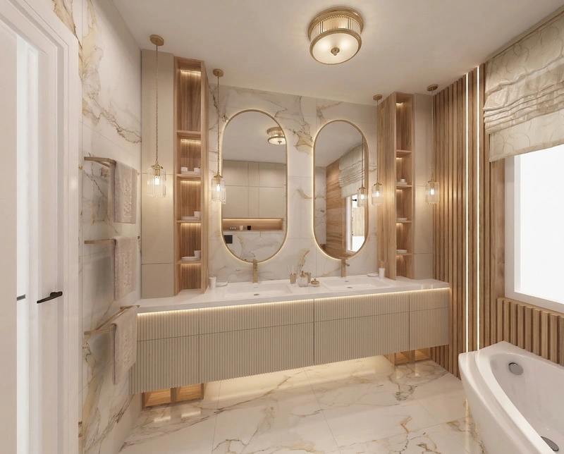 Дизайн интерьера в стиле Неоклассика — Ванная от нейросети RoomGPT