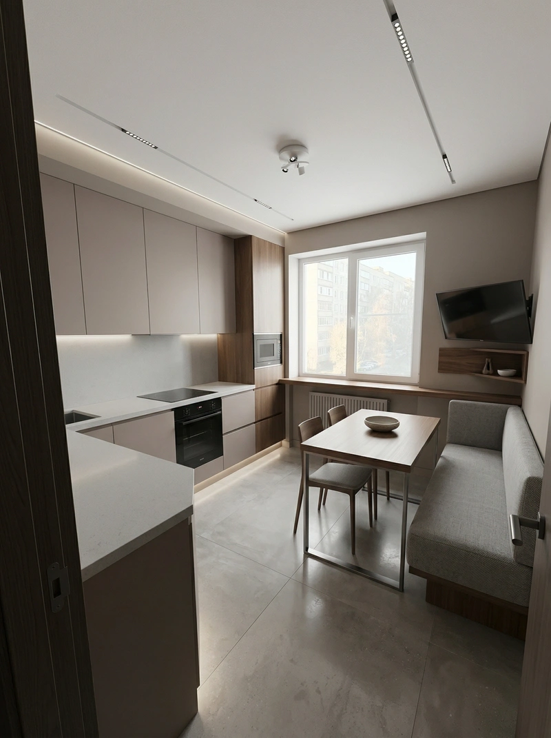 Дизайн кухни в стиле Минимализм — фото интерьера от нейросети RoomGPT