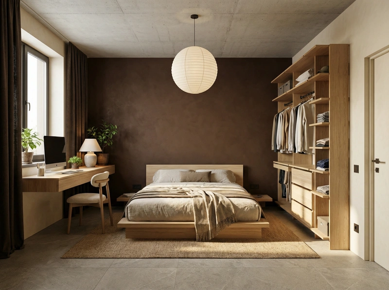 Дизайн спальни в стиле Japandi — фото интерьера от нейросети RoomGPT