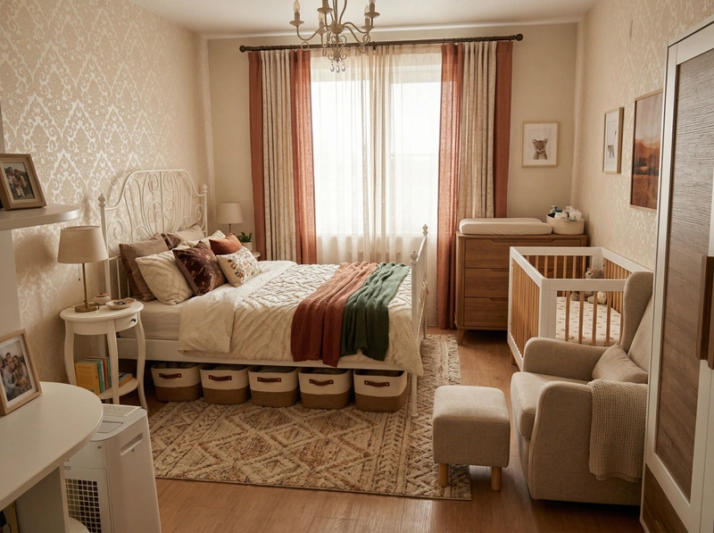 Дизайн спальни в стиле Без стиля — фото интерьера от нейросети RoomGPT