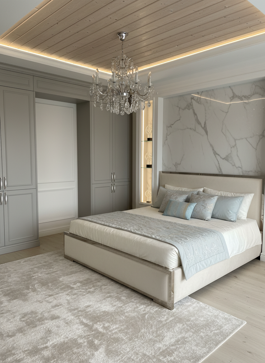 Дизайн спальни в стиле Классика — фото интерьера от нейросети RoomGPT